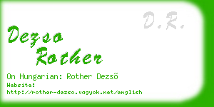 dezso rother business card