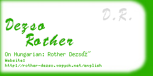 dezso rother business card